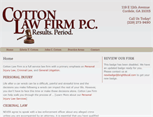 Tablet Screenshot of cottonlawfirmpc.com